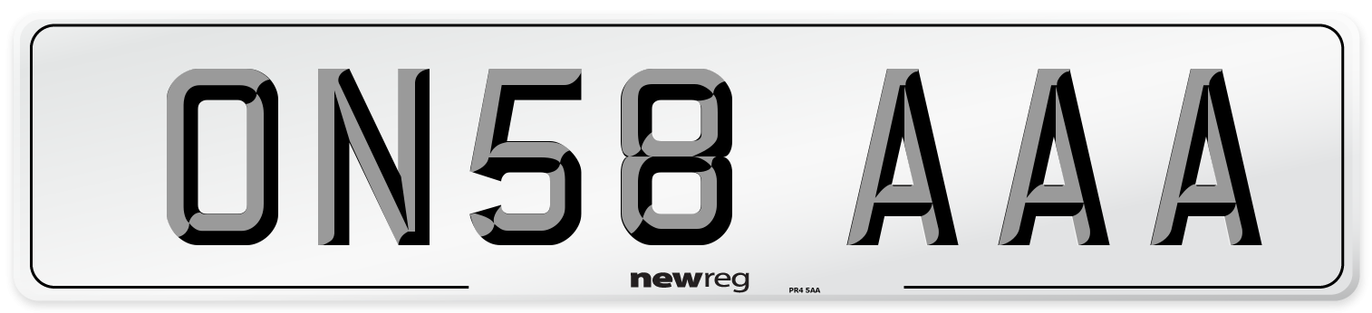 ON58 AAA Number Plate from New Reg